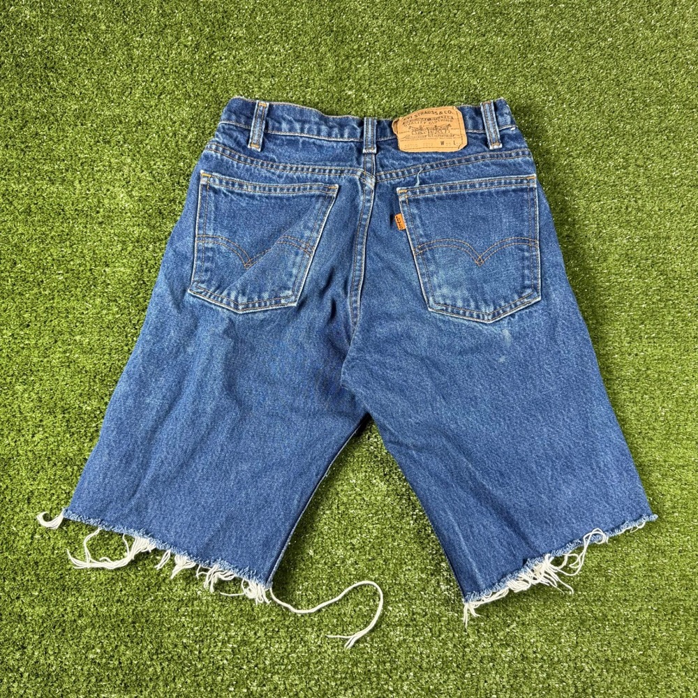Vintage Levis 505 Orange Tab Denim Shorts Cut Off Medium Wash Made in Canada 29